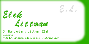 elek littman business card